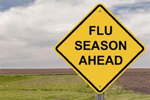 Flu Season Ahead road sign